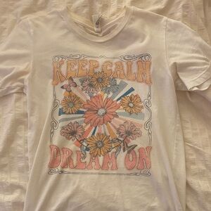 Bella Canvas Kids Tee - Cream with Floral Design
